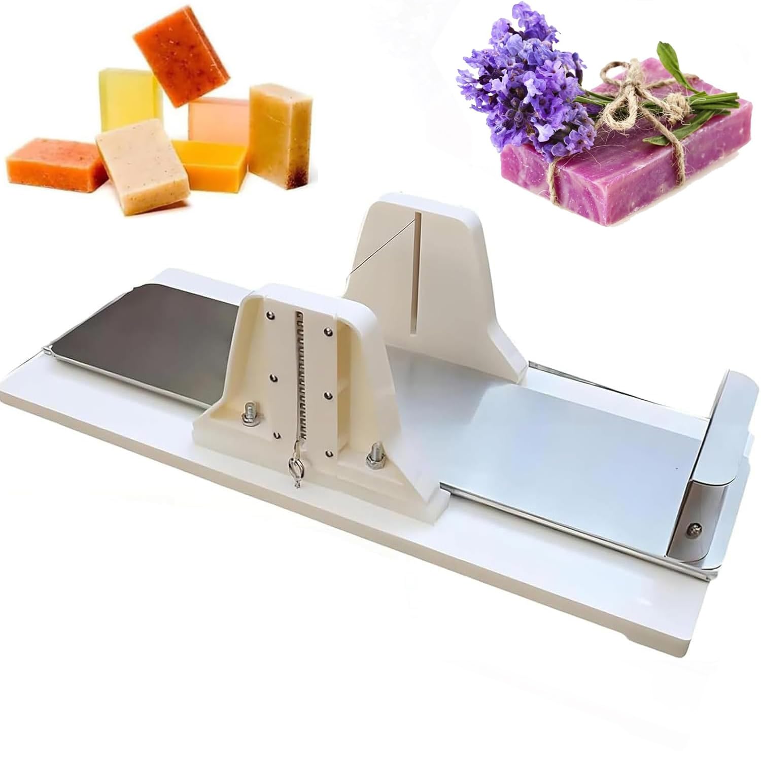 Affettatrice per Sapone con 10 Fili dacciaio, Spessore Regolabile Fino a 94 mm, per Sapone, Candele, Formaggio, Burro