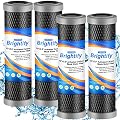 Brightify 10"x2.5" 5 Micron Carbon Water Filter, Whole House Carbon CTO Water Filter Cartridge Replacement Fits Culligan D-10A, P5-D, DuPont WFPFC8002, SCWH-5, GE FXWTC, Whirlpool WHCF-WHWC, 4 Pack
