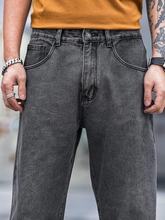 Image of JAAR Loose Fit Jeans for Men - Oversized Baggy Denim Pants | Mid Rise Streetwear Style |