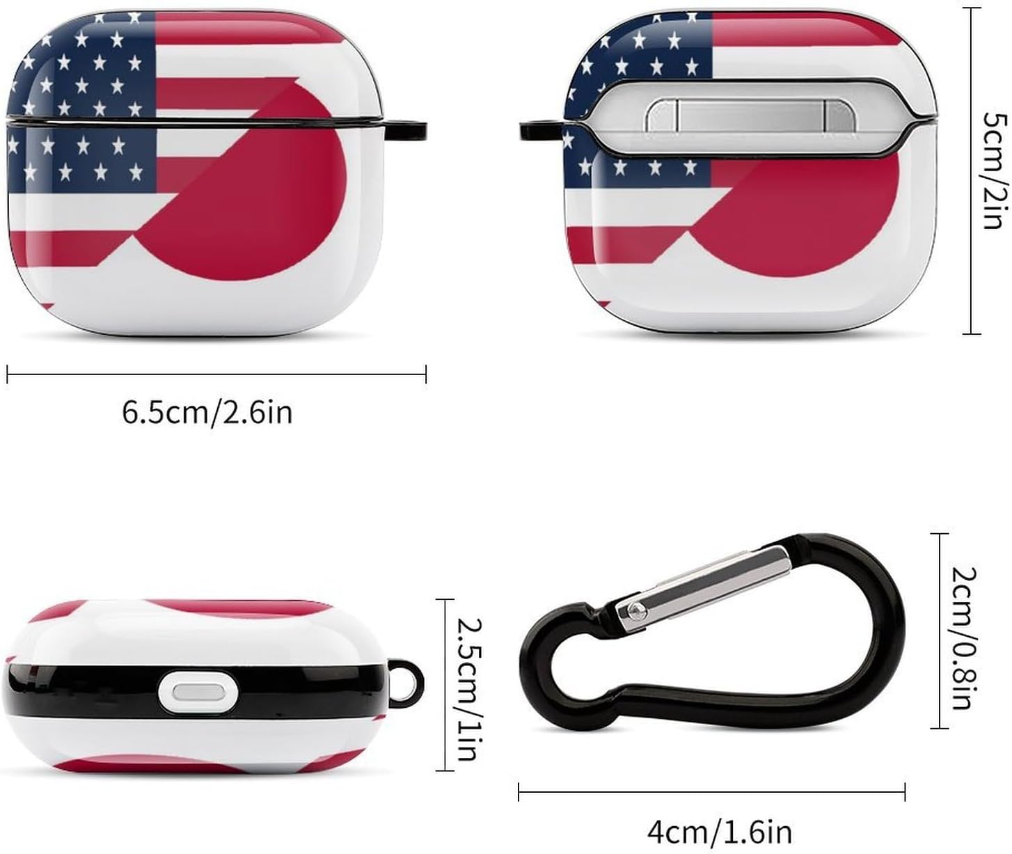 USA and Japan Flag Funny Earbuds Case for Airpods 3 image 2