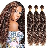Honey Brown Bundles Human Hair Ombre Wet and Wavy Bundles 22 24 26 Inch Brazilian Virgin Two Tone Black Mixed With Chocolate Brown Bundle Hair Weave