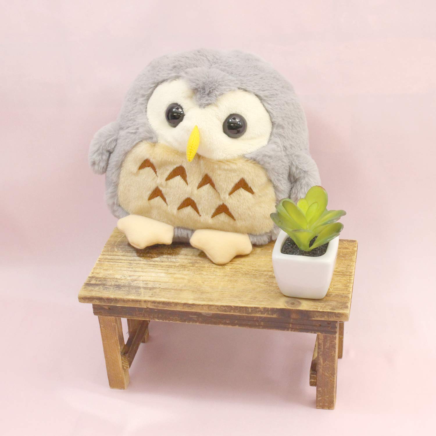 幸フクロウ M ぬいぐるみ 幸フクロウ M (ホワイト) - ぬいぐるみメーカーTAKE OFFの公式