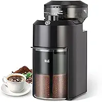 Moedor de Café Elétrico Burr 220V, Com 28 Configurações Ajustáveis, Triturador de Cafe, 2 A 12 Xícaras, Preto