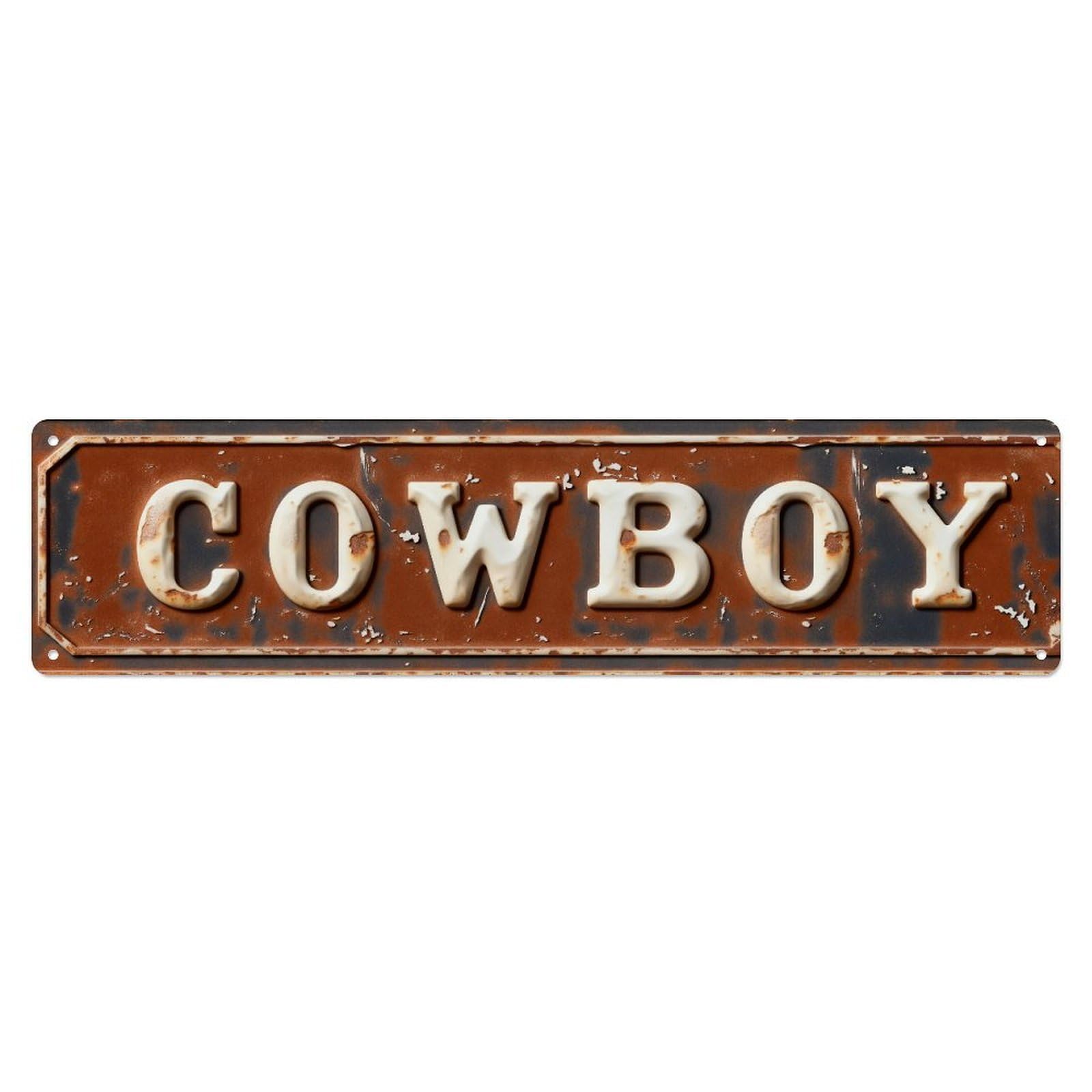 Rusty Metal Sign Cowboy Tin Sign Vintage Metal Sign Home Bar Garden Indoor & Outdoor Wall Decor Retro Metal Poster 4x16 Inch