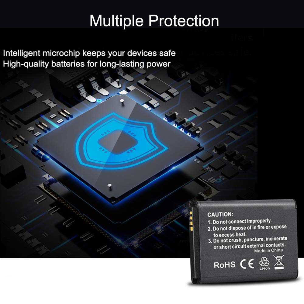 CITYORK (Paquete de 2) BP-70A Batería de Repuesto y Cargador para Samsung DV150F ES65 ES67 ES70 ES80 MV800 PL20 PL80 PL120 PL170 PL200 SL605 SL630 ST65 ST95 ST66 ST76 ST80 ST90 ST100 ST6500 BP-70A