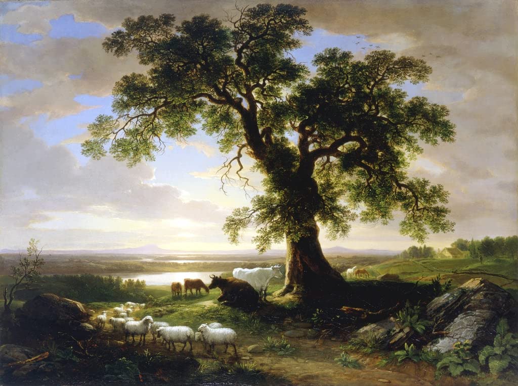 Tableau chêne solitaire d'Asher Brown Durand déco murale 60x90cm