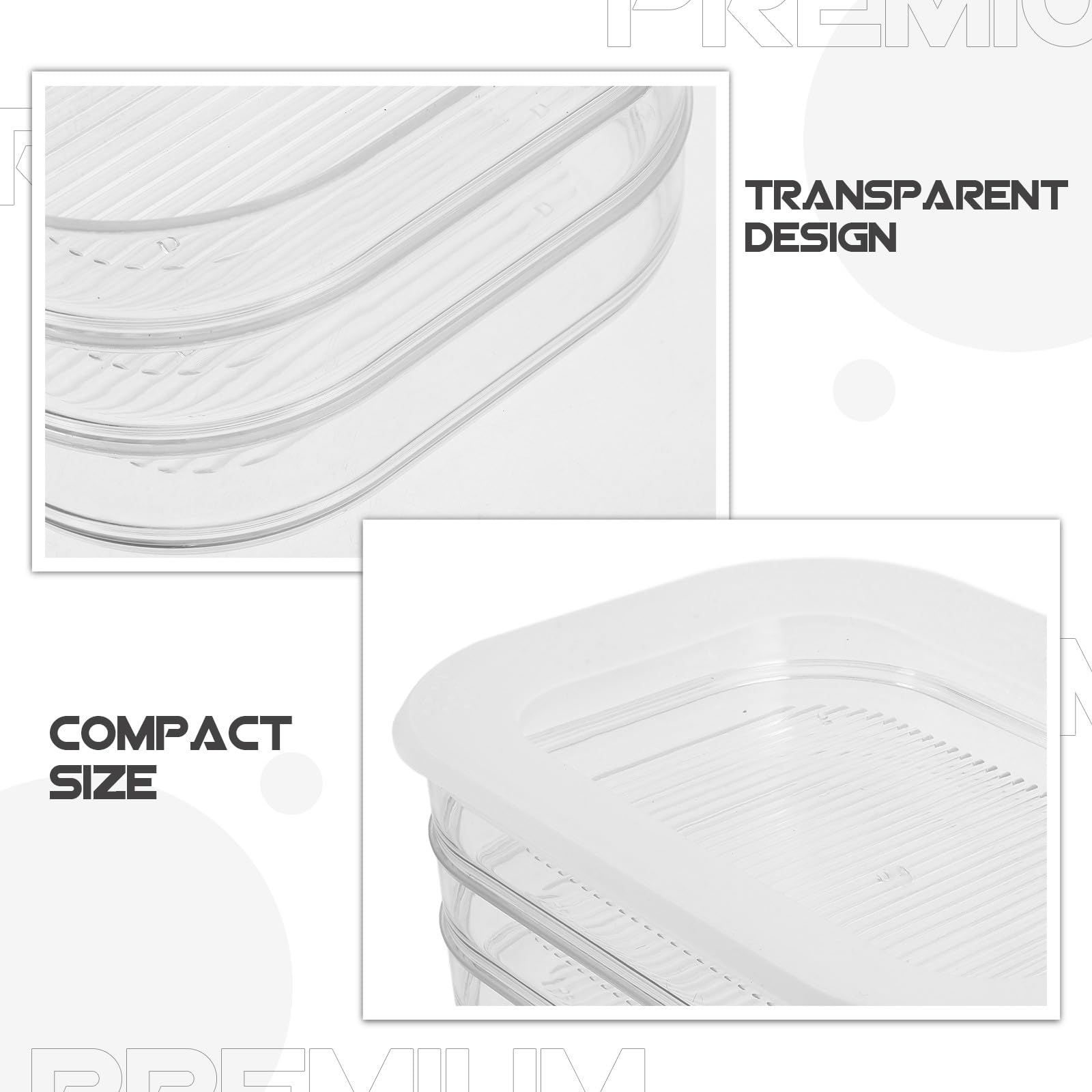 Contenedor para Almacenar Alimentos Tapa Transparente, Hermético Acrílico, Adecuado para Conservación de Tocino y Fiambres en Refrigerador