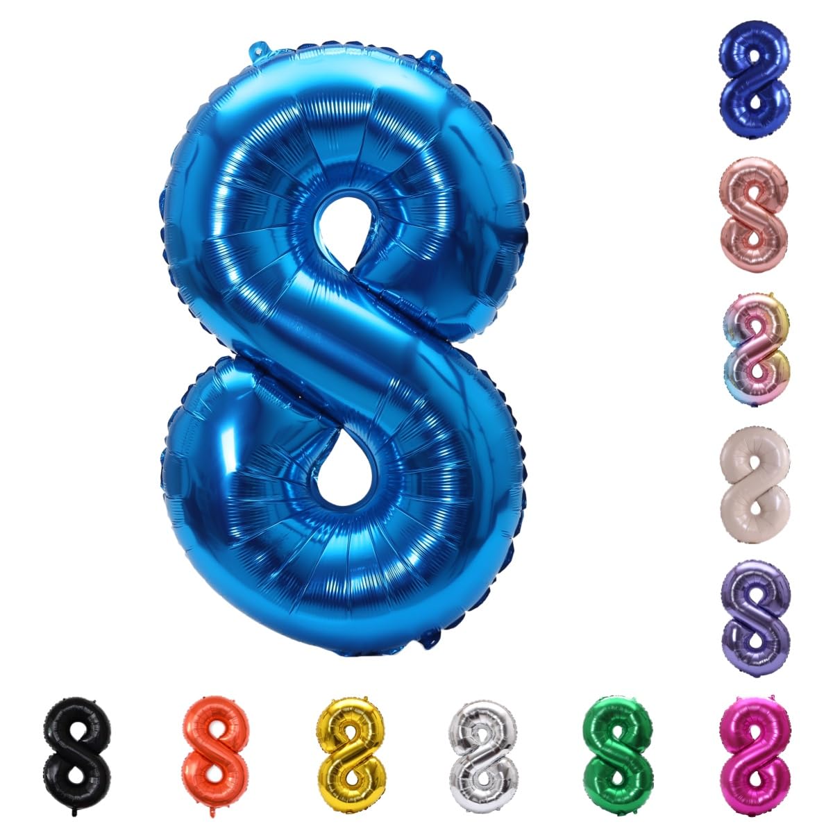 YPSelected 32 Inch Large Foil Helium Number Balloon Birthday Wedding Party 0-9 (Blue, 8)