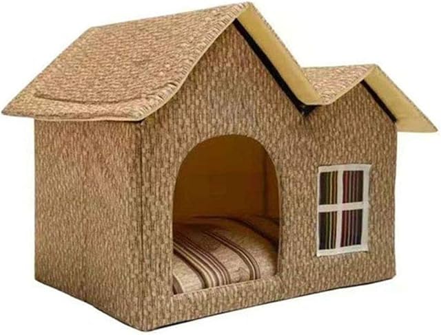 Ruixf Warm Dog Cat Kennel House Waterproof Weatherproof Indoor Outdoor Foldable Pet Shelter Puppy Nest 55x40x42 Cm (Type d)