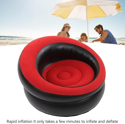 Miniatura 4 de Sofá inflable, suave y cómodo sofá inflable para sala de estar, dormitorio, sala de lectura, oficina, balcón, viajes (rojo)