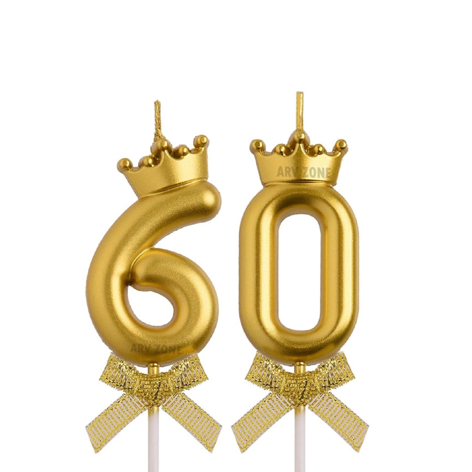 60 Numeral Birthday Candles for Cakes, Gold Crown 60 Number Candle for Cake Decorations, Cake Candles Cake Topper Decorations for 60th Birthday Wedding Anniversary (60 Crown)-image-33