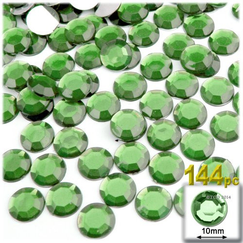 The Crafts Outlet 144Pc Loose Flatback Acrylic Rhinestones Round 10Mm - Flatback Crystal Clear #TOP7