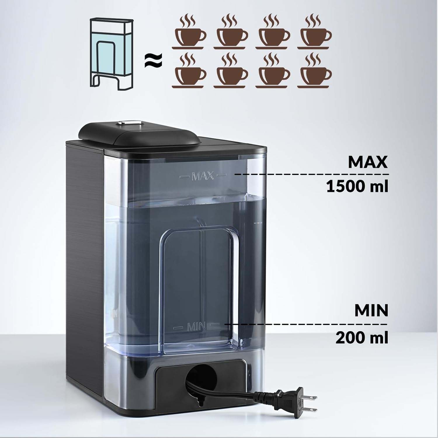 Mecity Coffee Maker 3 in 1 Single Serve Coffee Machine, Compatible with K cup Capsules, Instant Coffee Pot, Tea maker, 6,8,10 Oz Cup, Removable 50 Oz Water Reservoir, 120V 1150W, Dark Grey