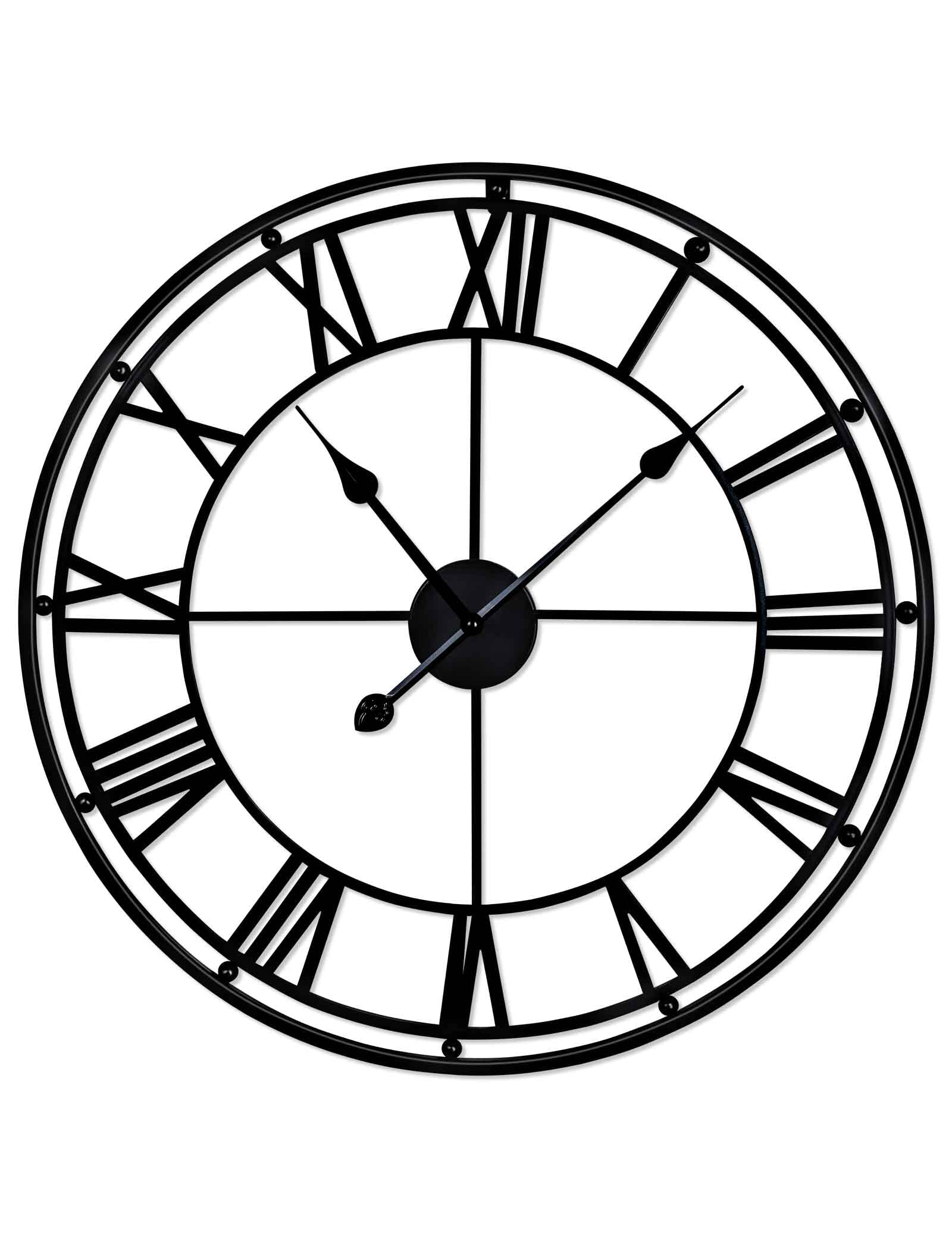 Photo 1 of Metal Wall Clocks 23.5 Inch Large Roman Numeral Wall Clock Silent Non Ticking Battery Operated Modern Round Wall Clock for Living Room Kitchen Bedroom Office Decor Black