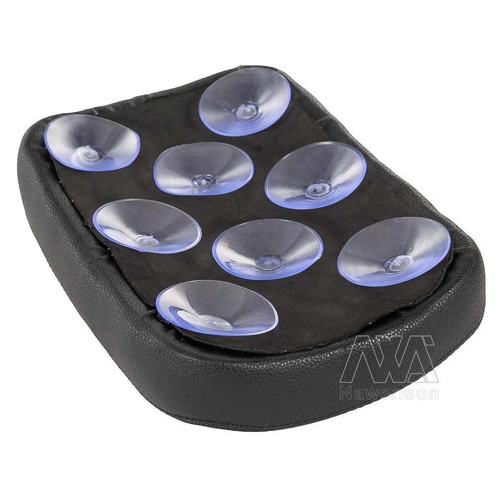 Sedile rettangolare imbottito per passeggero, con 8 ventose per Harley Chopper/Cruiser; colore: nero