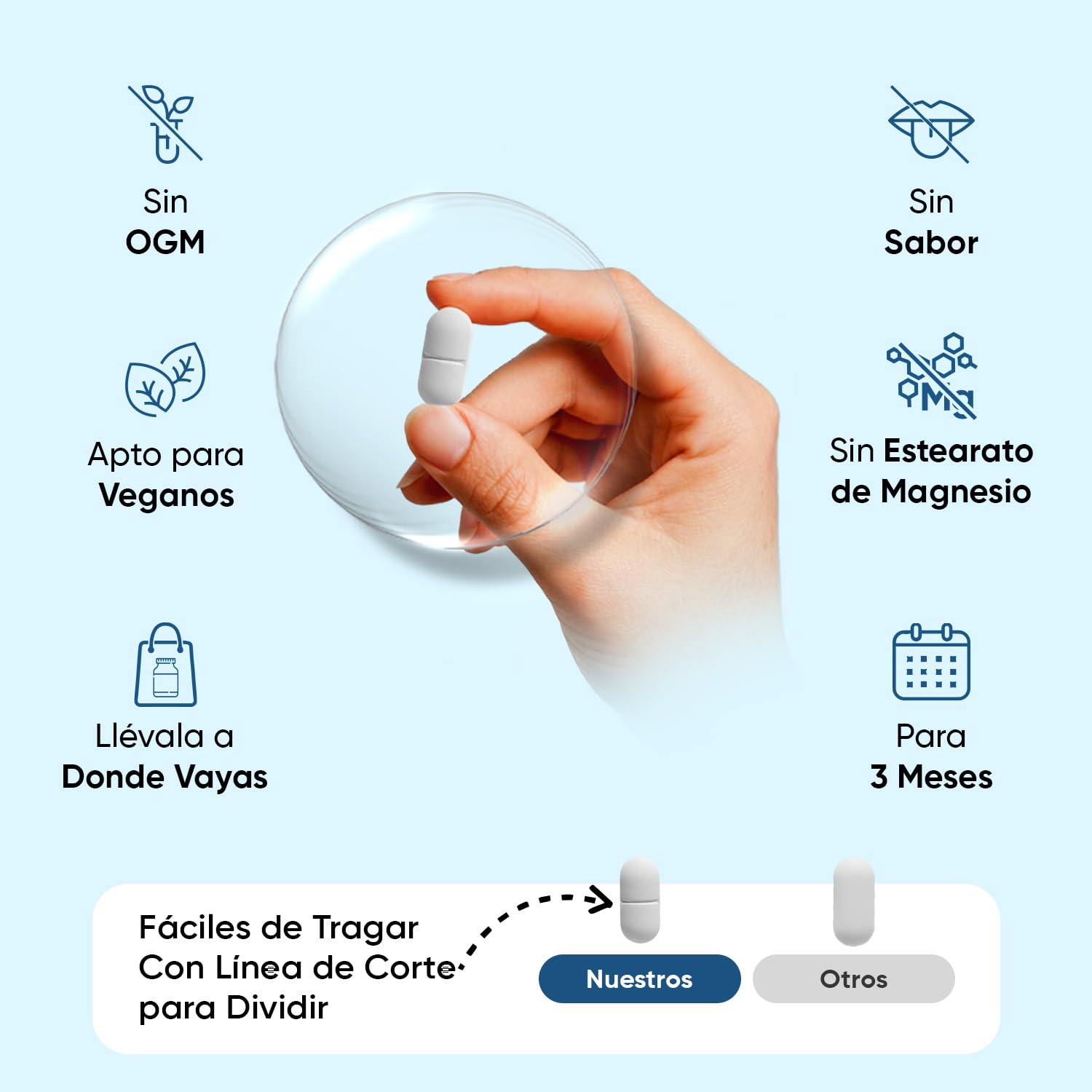 Creatina Monohidratada 3000mg, 270 Comprimidos, 3 Meses de Suministro - Suplemento Deportivo Apto para Veganos, 3 Comprimidos al Día, Sin OGM ni Estearato de Magnesio