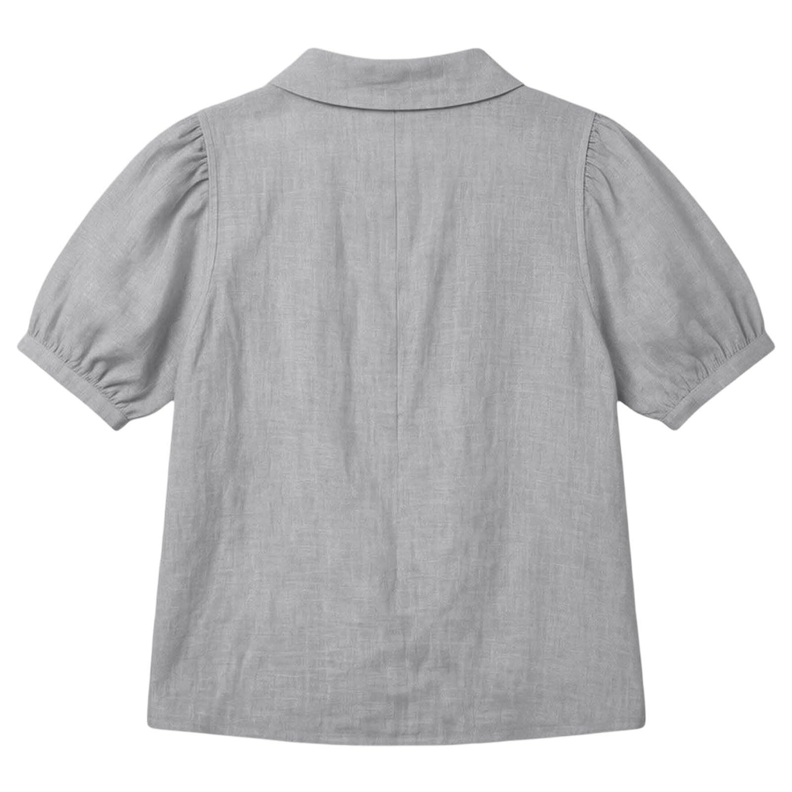 Blouse Femme Chic Et éLéGant Col Rond Boutonné - Chemisier Coton Lin LéGer Respirant Manches Courtes Coupe Ample BohèMe DéContracté éTé Quotidien Grande Taille S-5XL