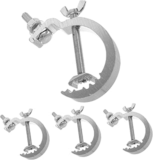 NUSITOU 4Pcs Braçadeiras De Iluminação Braçadeira De Treliça Braçadeiras De Iluminação De Palco Pesados Engrossar Luzes De Palco Holofote Par Luz Prateada Liga De Alumínio Braçadeiras