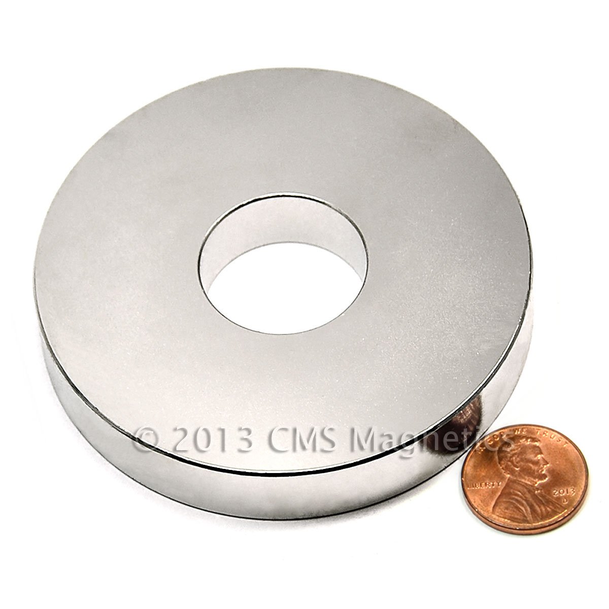 One Piece N42 OD 3" x ID 1" x 1/2" Rare Earth Neodymium Magnet CMS Magnetics®