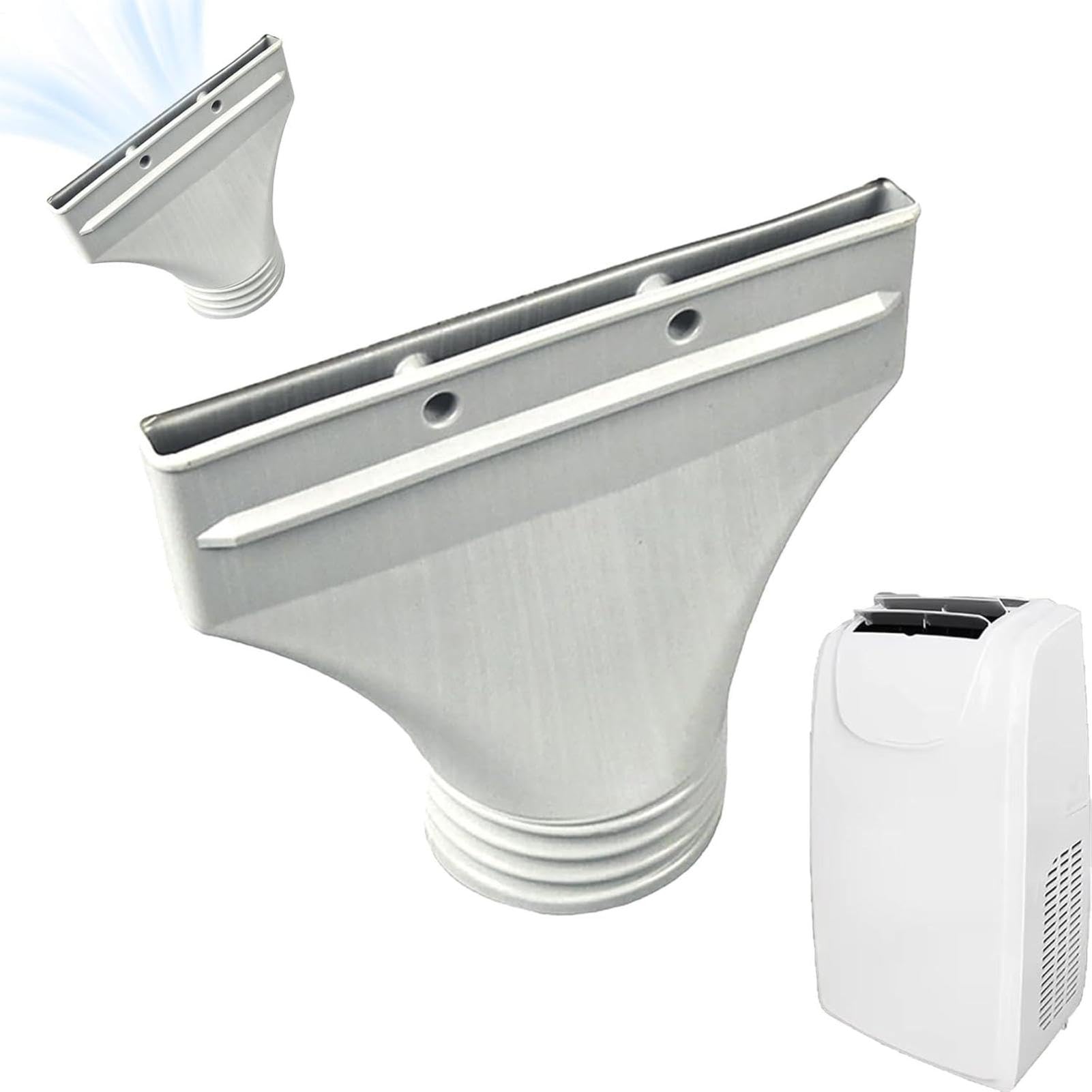 Air Conditioner Window Flat Hose Adapter, Portable Air Conditioner Exhaust Hose Connector, Tube Vent Kit Seal Connection Duct for Kitchen Car Range Hood Window Door Dryer Conditioning Unit