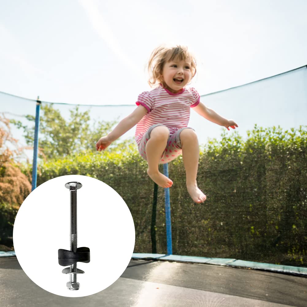 Trampoline Screws, Long Screw Trampoline Replacement Screws, Anti-Loose Trampoline Bolts and Nuts Trampoline Parts Trampoline Accessories for Large Small Trampolines Jump Stability Tool, 12PCS