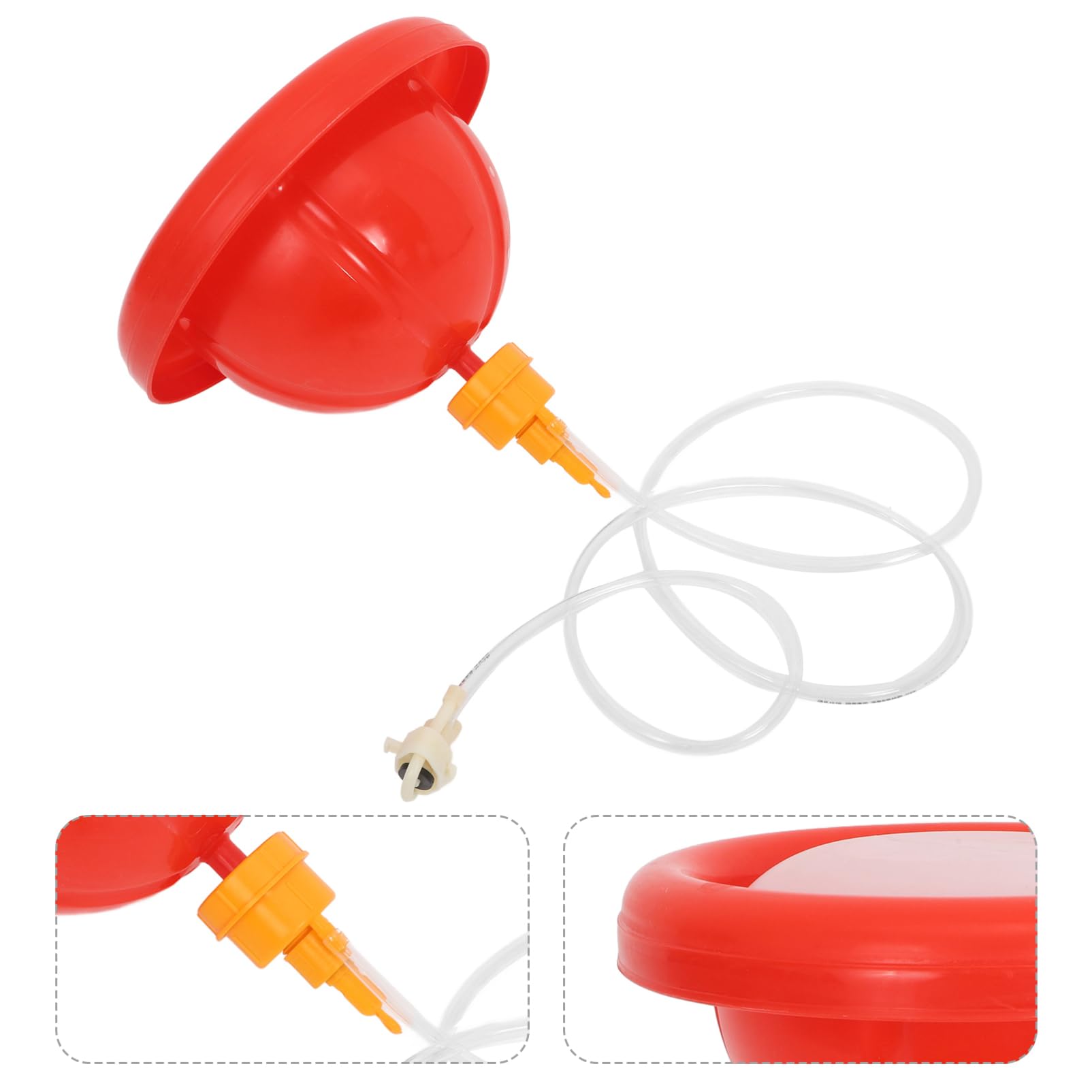Abbeveratoio Automatico per Polli e Anatre in Pp Rosso | Installazione Semplice, Contenitore Peso Integrato, Uso in Allevamento Avicolo