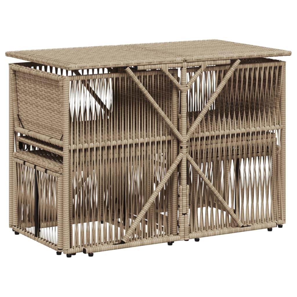 vidaXL Set da Pranzo da Giardino 7 pz con Cuscini Beige in Polyrattan, Set da Pranzo, Set per Esterni, Set mobili da Esterno, Set da Giardino