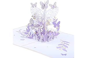 3D Pop Up Mothers Day Greeting Card, Enchanting Purple Blossoms