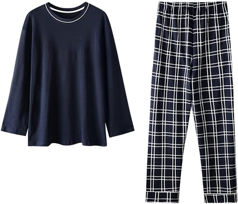 Pajamas men's spring and autumn cotton long-sleeved plus size homewear suit