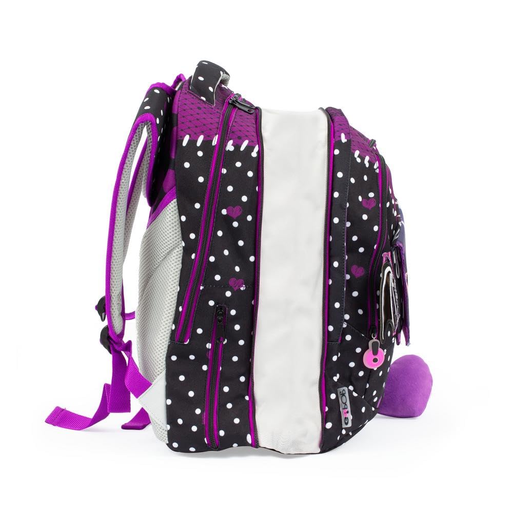 GO POP Zaino Love Dark Estensibile Round Per Bambine, 3 Scomparti E Tasche Interne, Schienale E Spallacci Imbottiti, Con Fascia Personalizzata E Pop Up, Per Scuole Elementari e Medie