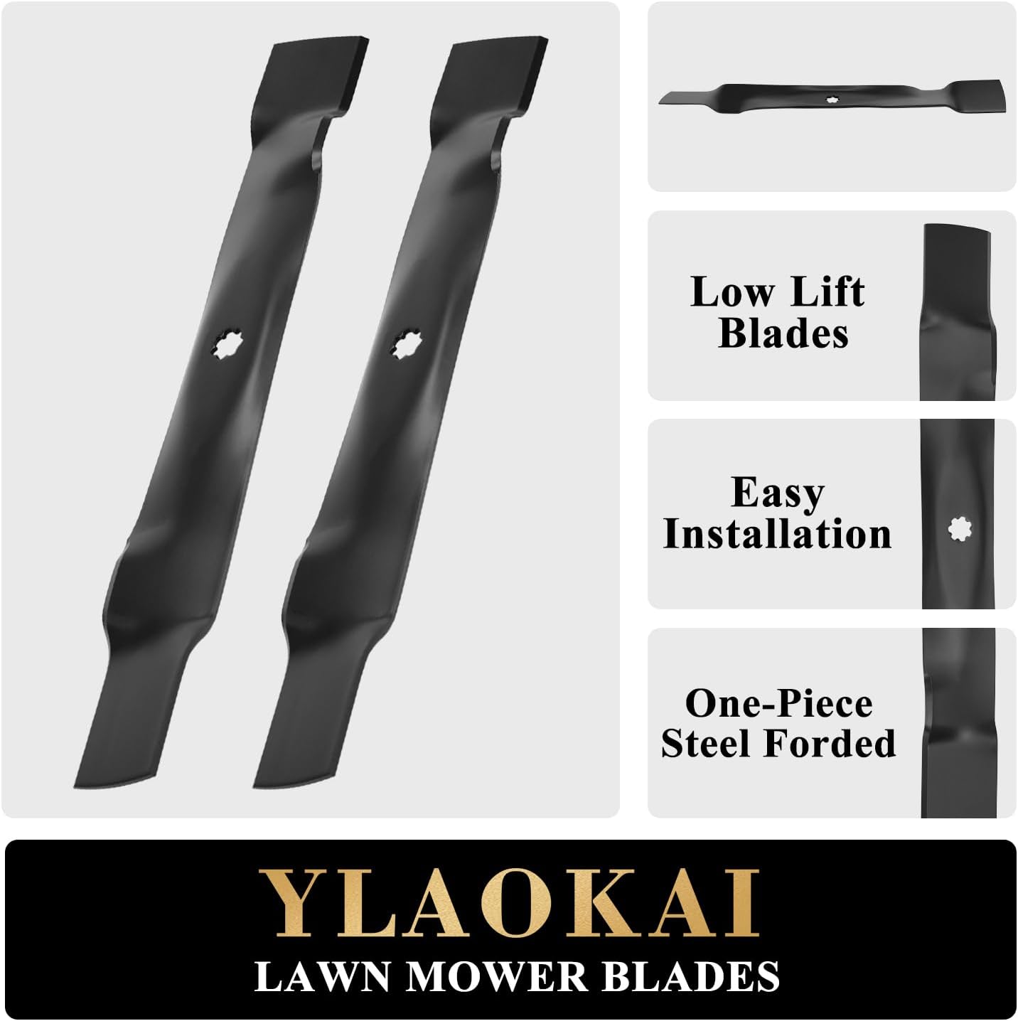 2PK Mower Blades Replace John Deere 42" Deck AM141033 AM137328 GX20072 UC21583 GY20850 GX22151 with 104" Belt GX20072 Compatible with John Deere 102 125 D130 D100 X105 X300 LA100 LA135