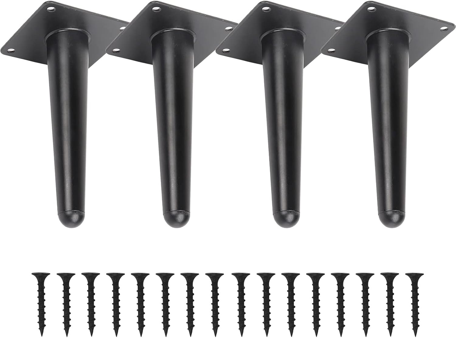 Buy Black Furniture Legs Metal feet，Round Tall Sleek Tapered