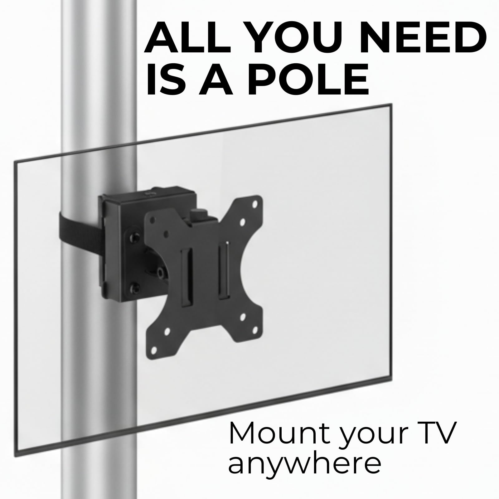 Condition photo showing New/Like New for zebozap 13"–32" tvs | outdoor swivel tv mount fits pillars & poles, no drill gazebo & pergola tv mount, vesa 100x100, holds 18 lbs