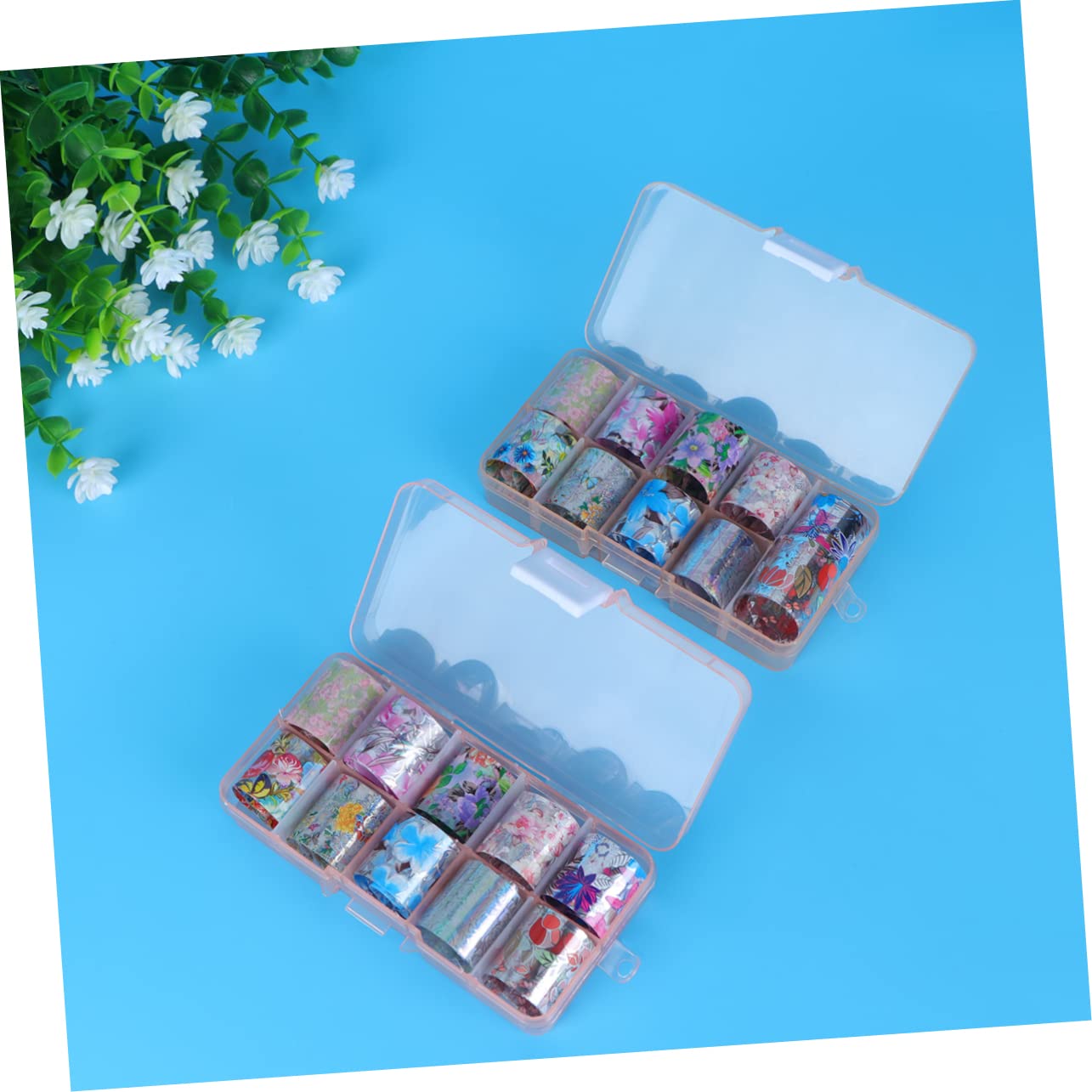 Healvian 60rollos Pegatinas De Foil Para Uñas De Diseños De Flores Decoración De Uñas Para Manicura Accesorios Para Mujeres Fácil Aplicación y Retiro
