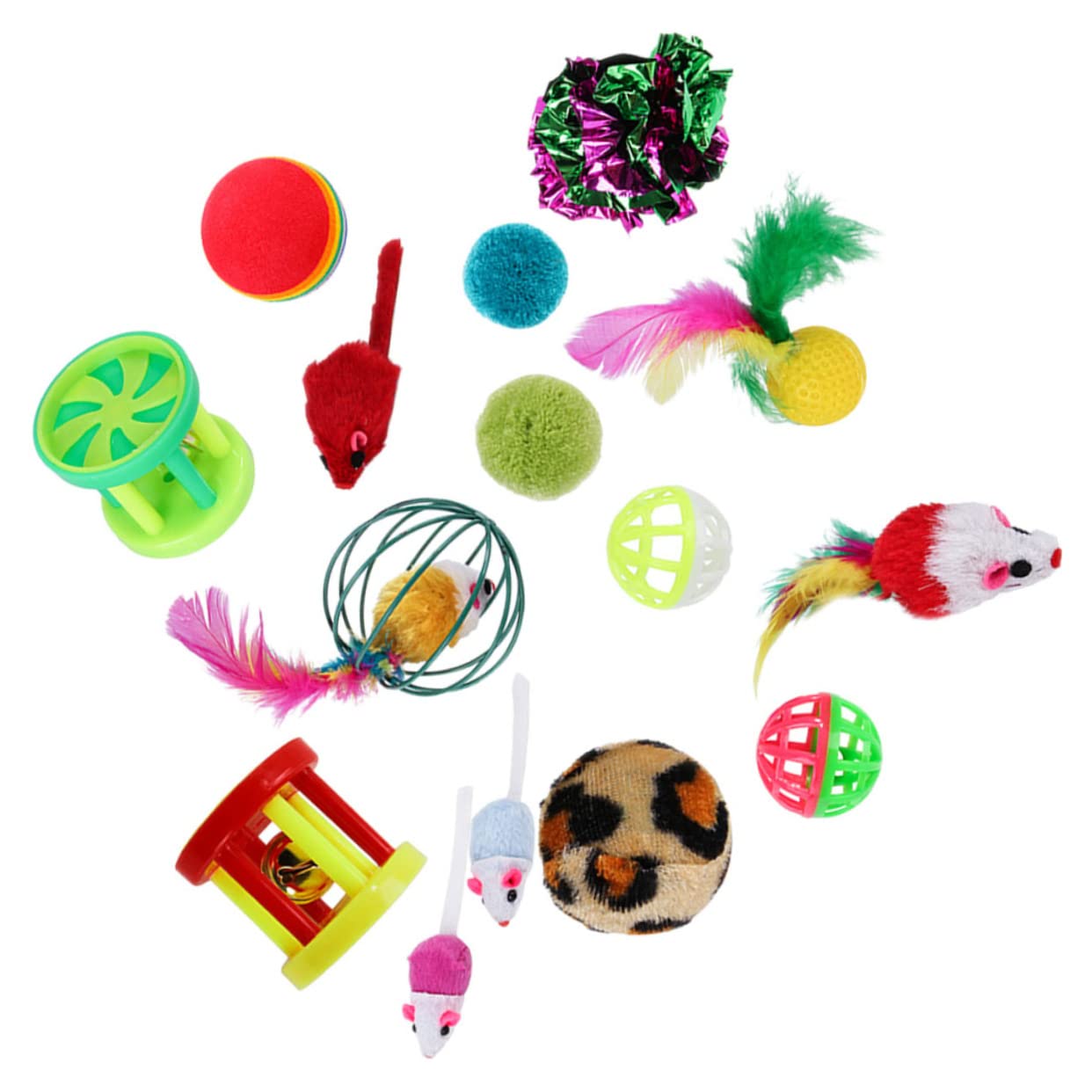 SUPVOX 72 Piezas De Juguete para Gatos Juguetes para Patear Gatitos Variedad De Juguetes Interactivos para Gatos Varita para Surtidos De para