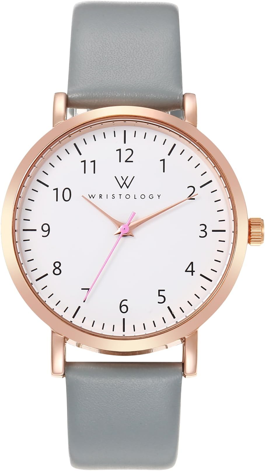 Maxi Numbers Womens Nurse Watch - Interchangeable Genuine Leather Strap Band - Large Easy to Read Boyfriend Size with Second Hand Men, Nurses, Teachers, Olivia