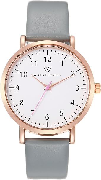 Maxi Numbers Womens Nurse Watch - Interchangeable Genuine Leather Strap Band - Large Easy to Read Boyfriend Size with Second Hand Men, Nurses, Teachers, Olivia