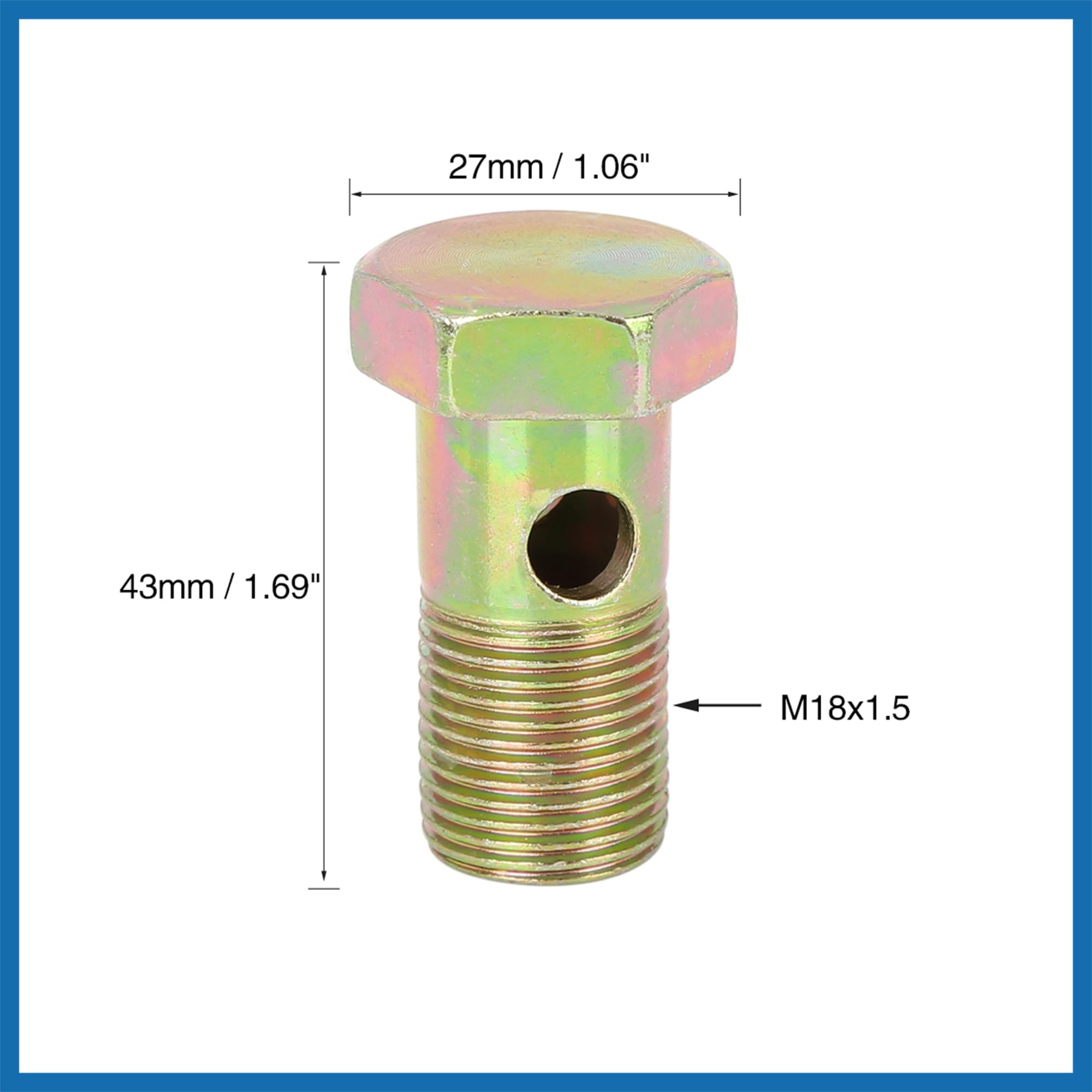 A ABSOPRO 4 Sätze M18x1,5mm metrisch Gewinde Hohlschrauben Bremsverschraubungsadapter Artikelaustausch