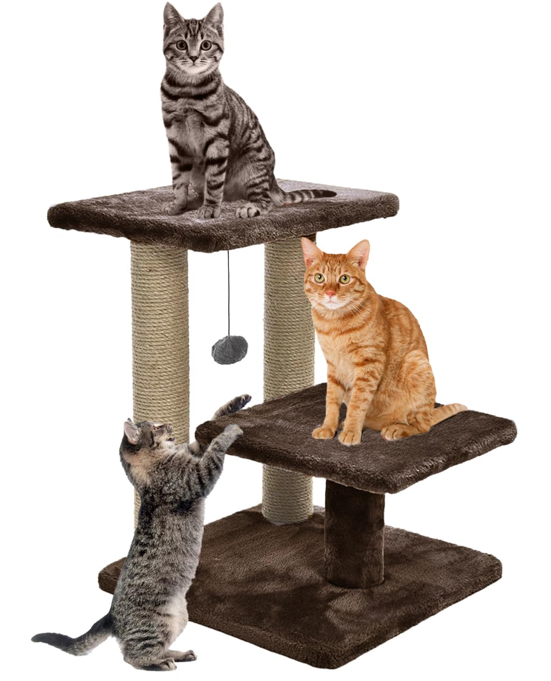Furrlovers Cat Tree with Multiple Levels and Scratching Posts (Brown - FUUR-17)-image-16