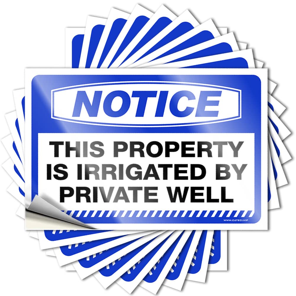 Stickers for Cars Notice This Property is Irrigated By Private Well Stickers 10 Pcs Cars Stickers Prank Stickers(6X9CM)