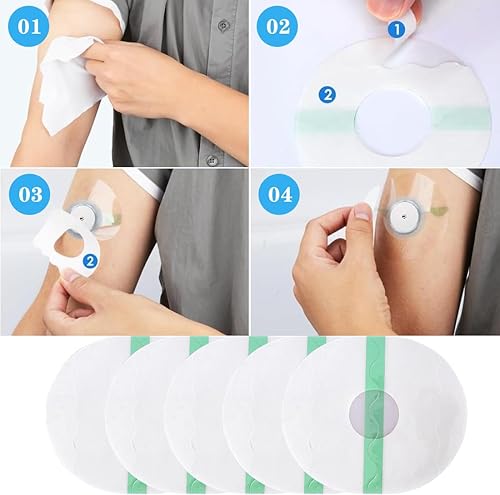 Miniatura 2 de Freestyle - Fundas para sensor libre 12, impermeables, parches adhesivos precortados CGM cinta adhesiva para ducha fuerte para larga estancia,