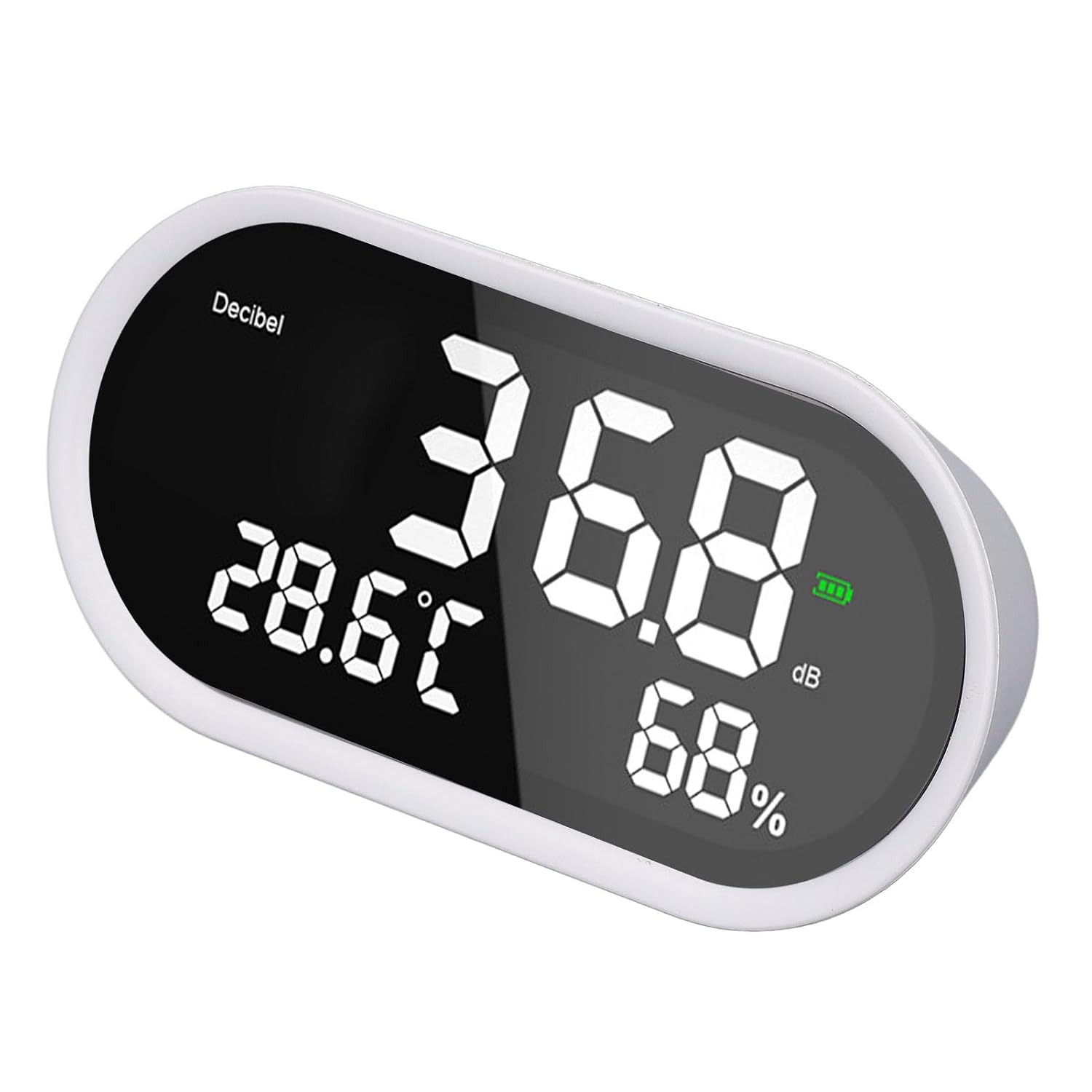 Digital Decibel Meter LCD Display, 3 in 1 Sound Level Meter with Temperature and Humidity, 30-130dB Accuracy - High, Rechargeable Battery, Ideal for School and Hospital Use