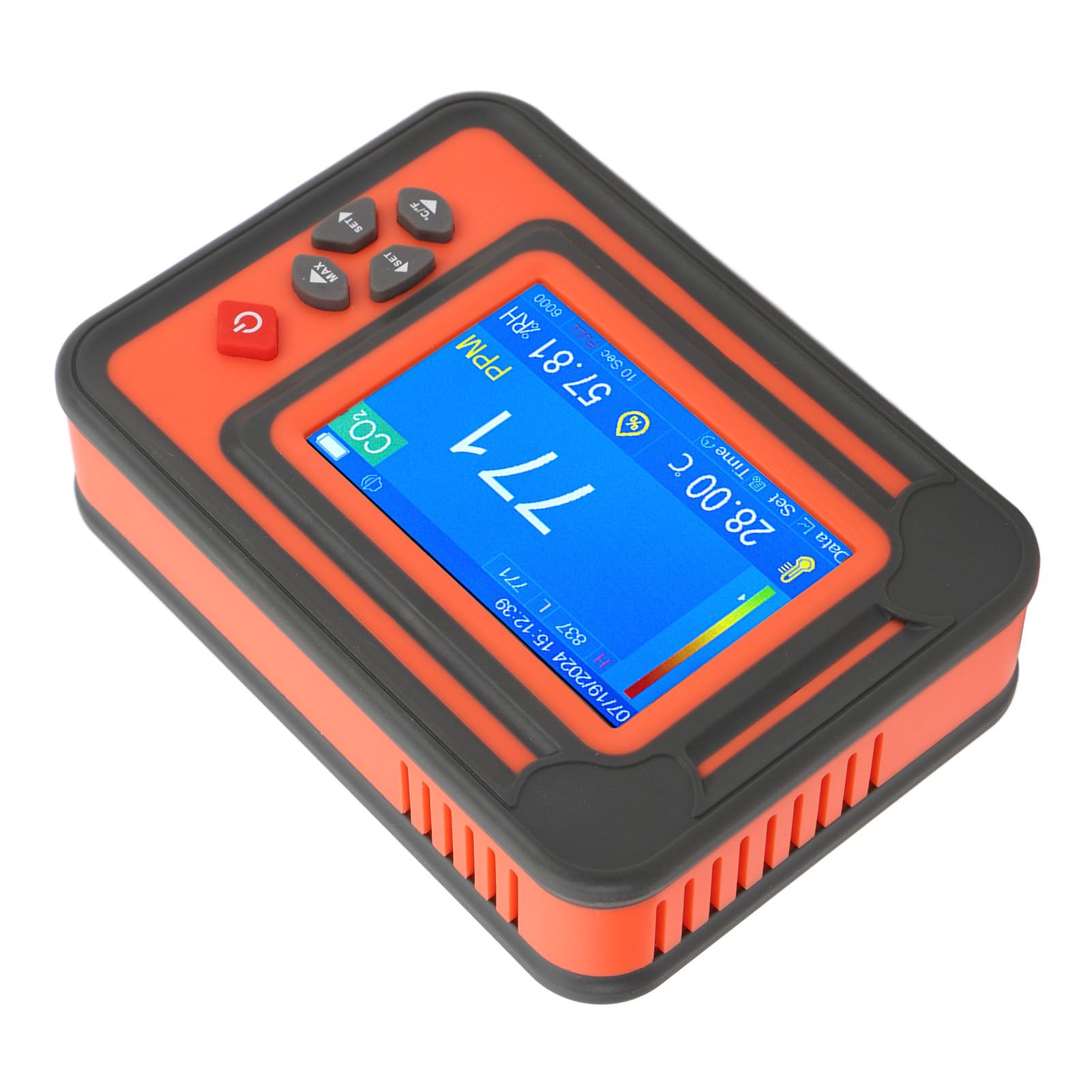 Medidor de Humedad de Temperatura del Detector de CO2 con Almacenamiento de Datos de Alarma para el Monitoreo de la Calidad del Aire Mejora los Rendimientos de los Cultivos Duración de la Batería
