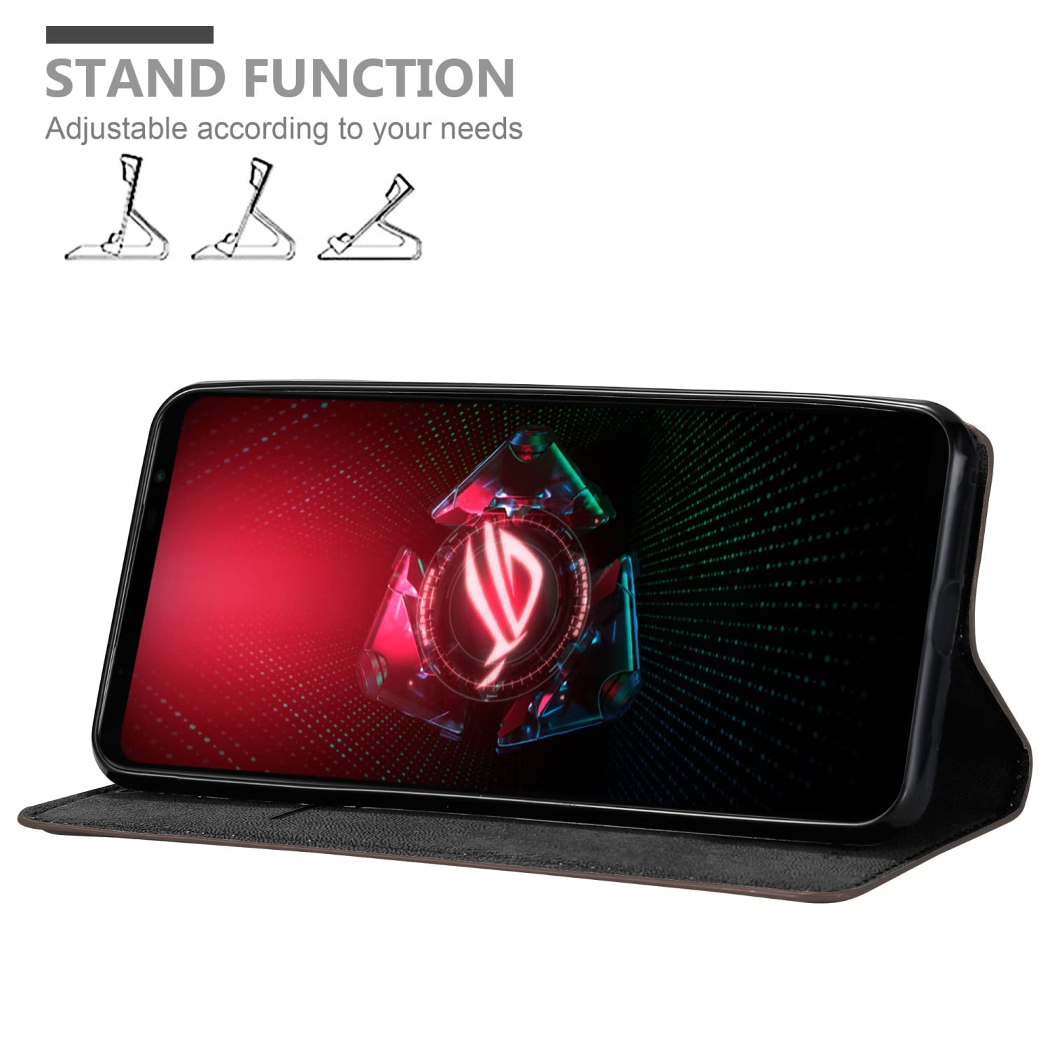 Custodia Libro Portafoglio Cadorabo Per Asus ROG Phone 5 - Pelle Imitazione, Chiusura Magnetica, Vani Carte E Funzione Stand - Bruno Café - 5