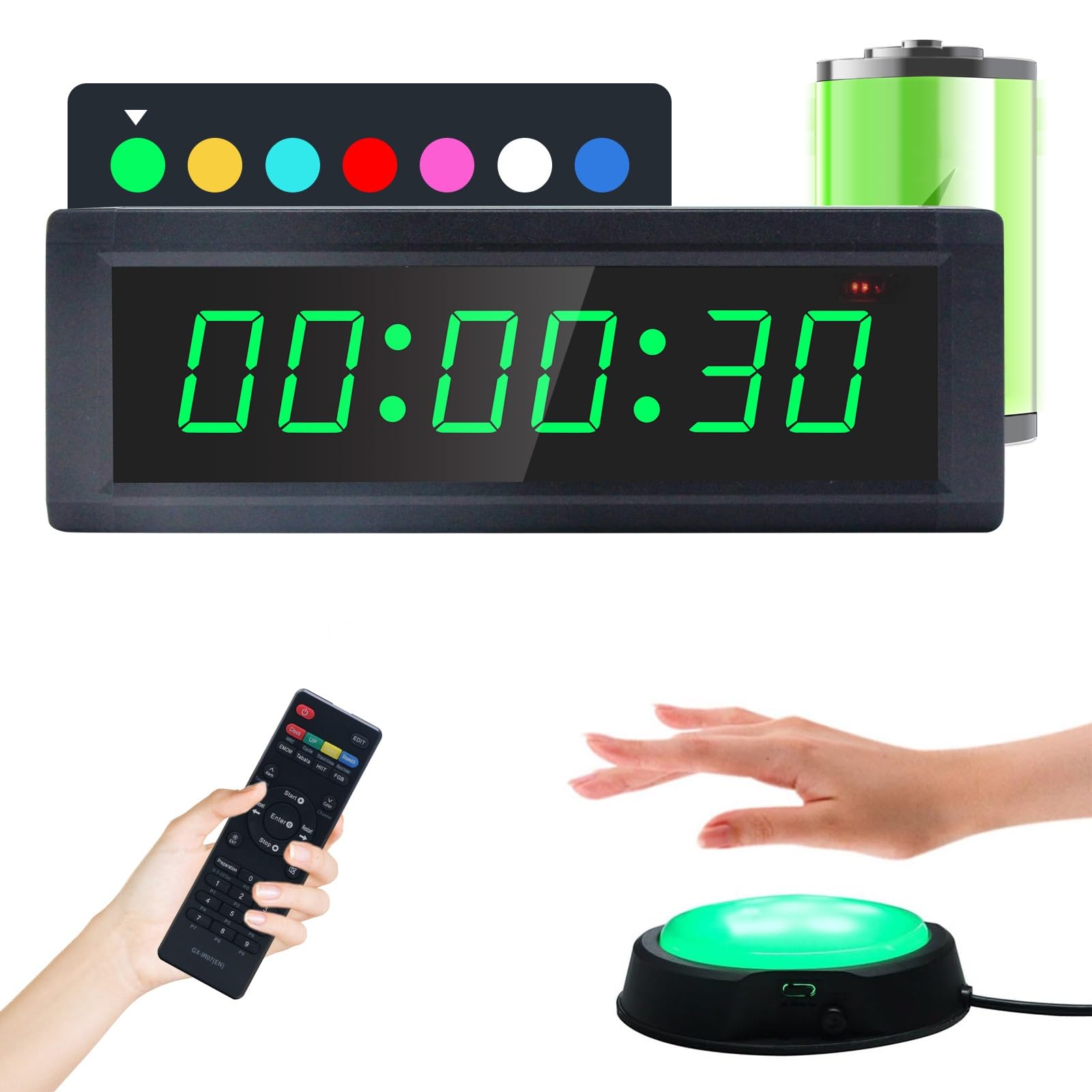 Amazon.com : GAN XIN Gym Timer Clock with Remote Control & Push