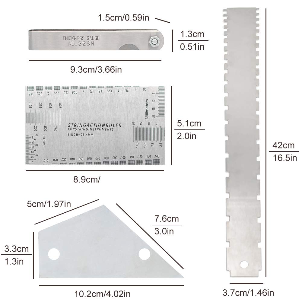 Surmounty 13 Pieces Guitar Luthier Tools Set Including Guitar Radius