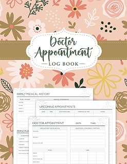 Doctor Appointment Log Book: 120-Page Patient Visit Planner, Health Journal for Tracking Family Medical History and Physicians' Records