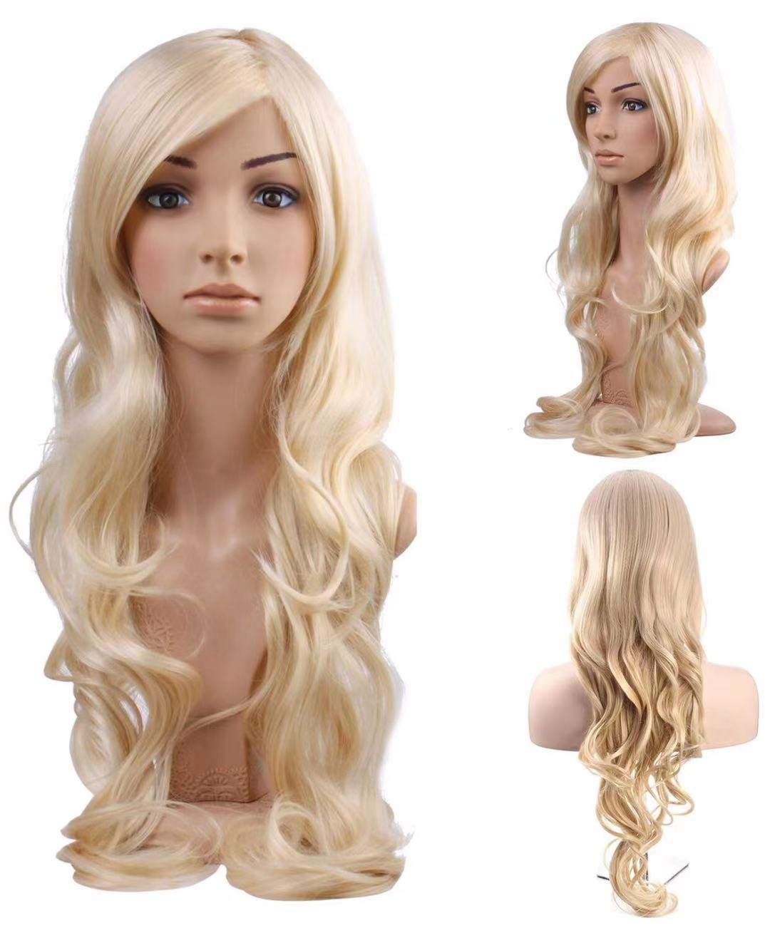 Beautiful golden wig princess wig big wavy curly hair suitable for party dating COSPLAY