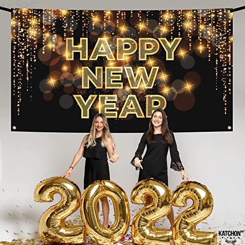 Image of KatchOn, XtraLarge Happy New Year Banner - 72 x 44 Inch | Happy New Year Backdrop for New Years Decorations 2026 | NYE Eve Banner for NYE Decorations 2026 | New Years Eve Party Supplies 2026