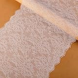 18 Inches ~ 21 Inches Wide 3 Yards Length French Eyelash Edge Embroidered Vintage Floral Lace Fabric Material for Sewing Clothes Dress (Pattern1, 18.5')